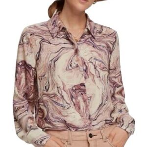 Scotch and Soda starwatcher Marble Print Women's button-down Top